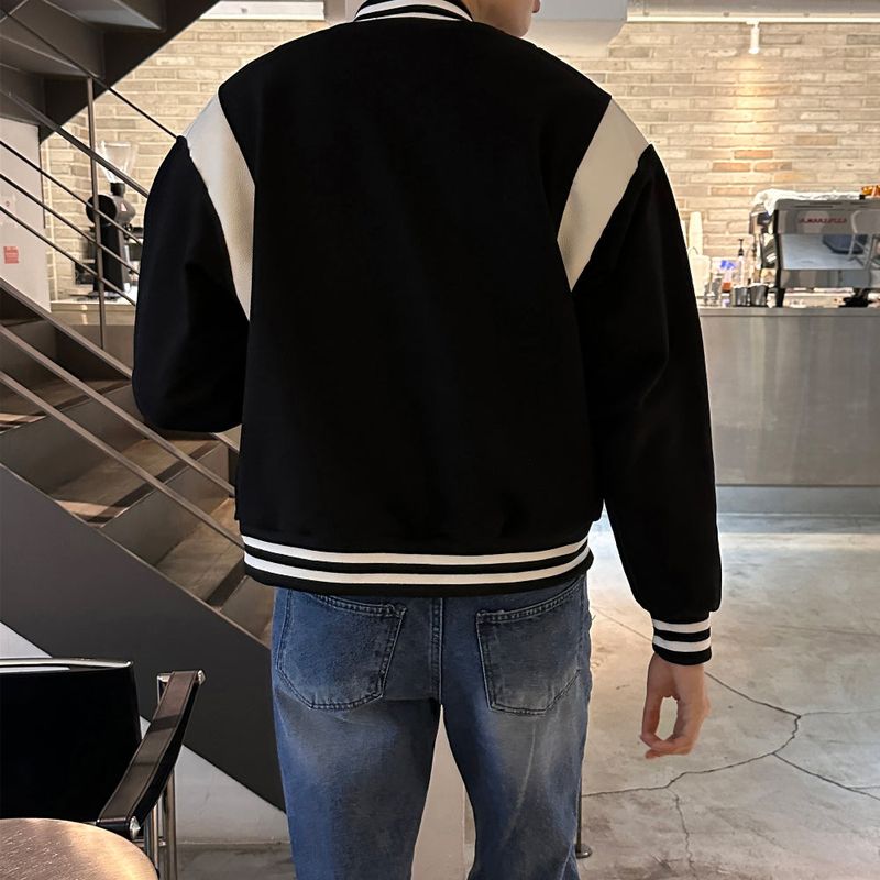LMN Frey Crop Varsity Jumper (black)