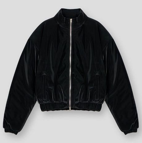 Matte velvet crop puffer