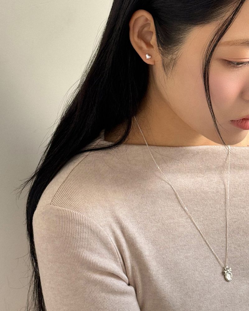 Sorbet heart earring (silver)