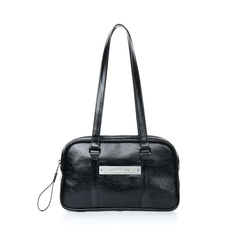 CRYSTAL LEATHER MINI BOSTON BAG_BLACK