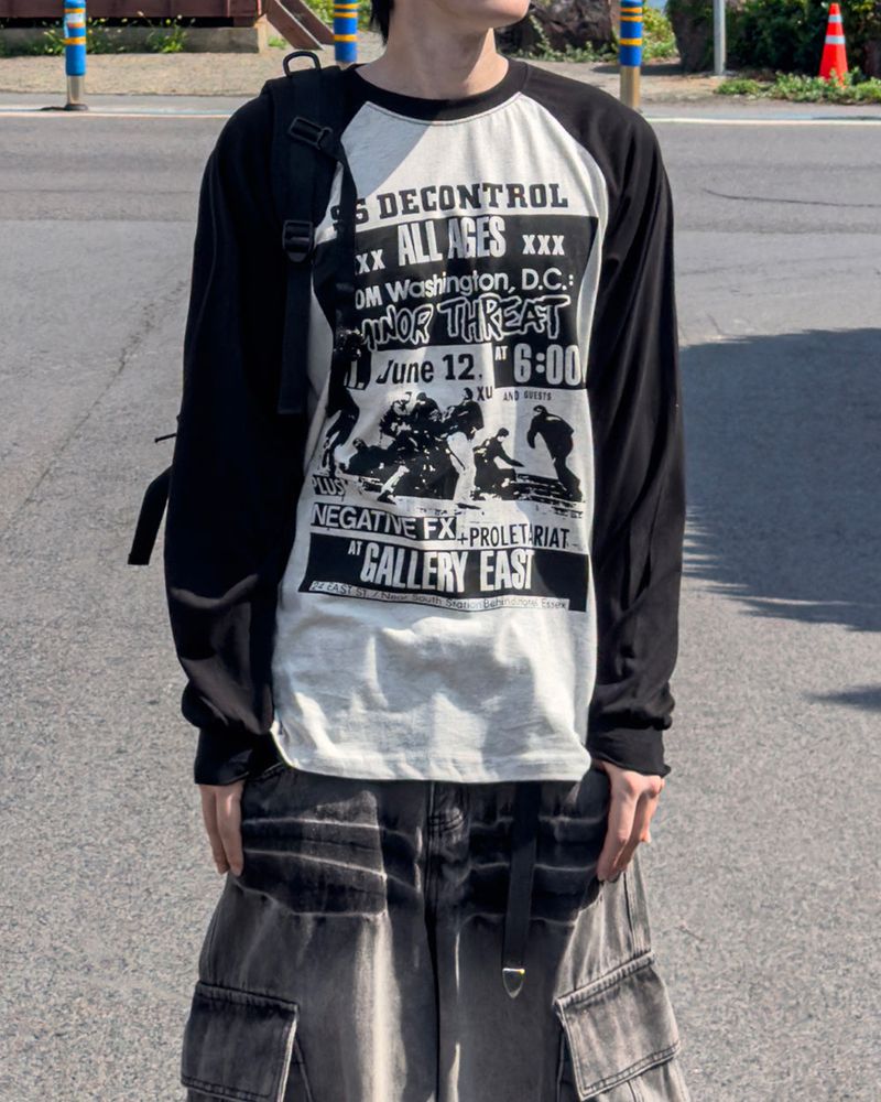 Poster Color Block Raglan Long Sleeve