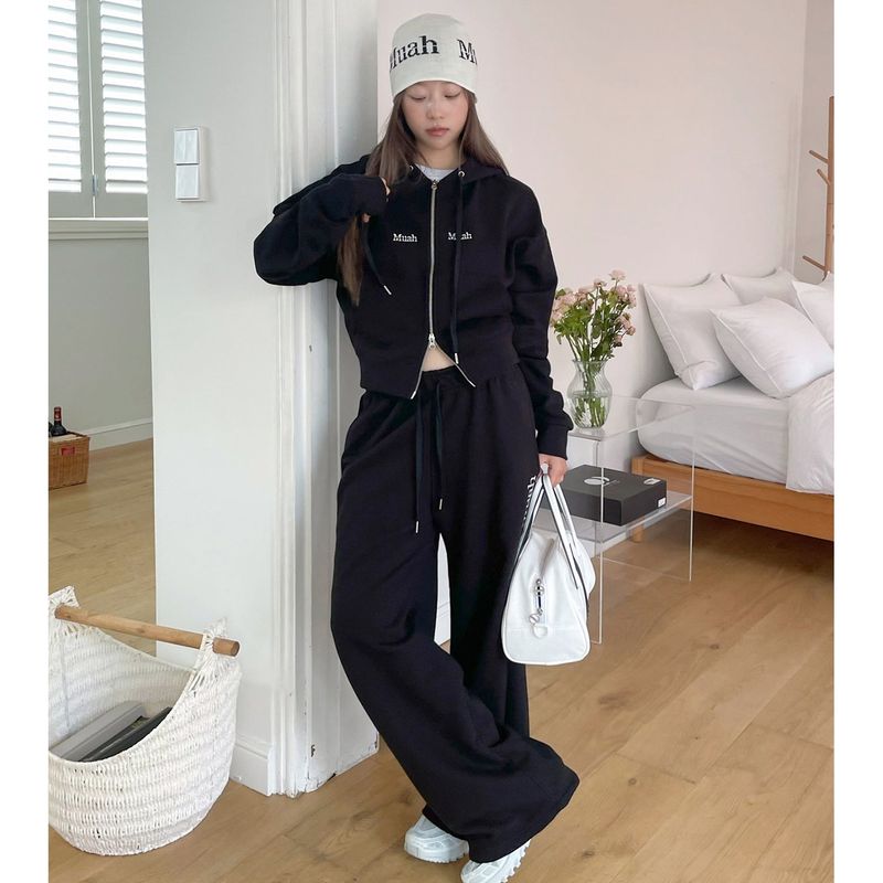 [SET] REGULAR FIT HOOD ZIPUP PANTS SET UP