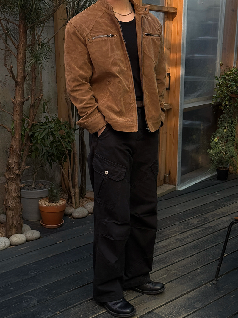 Robe biker suede jacket