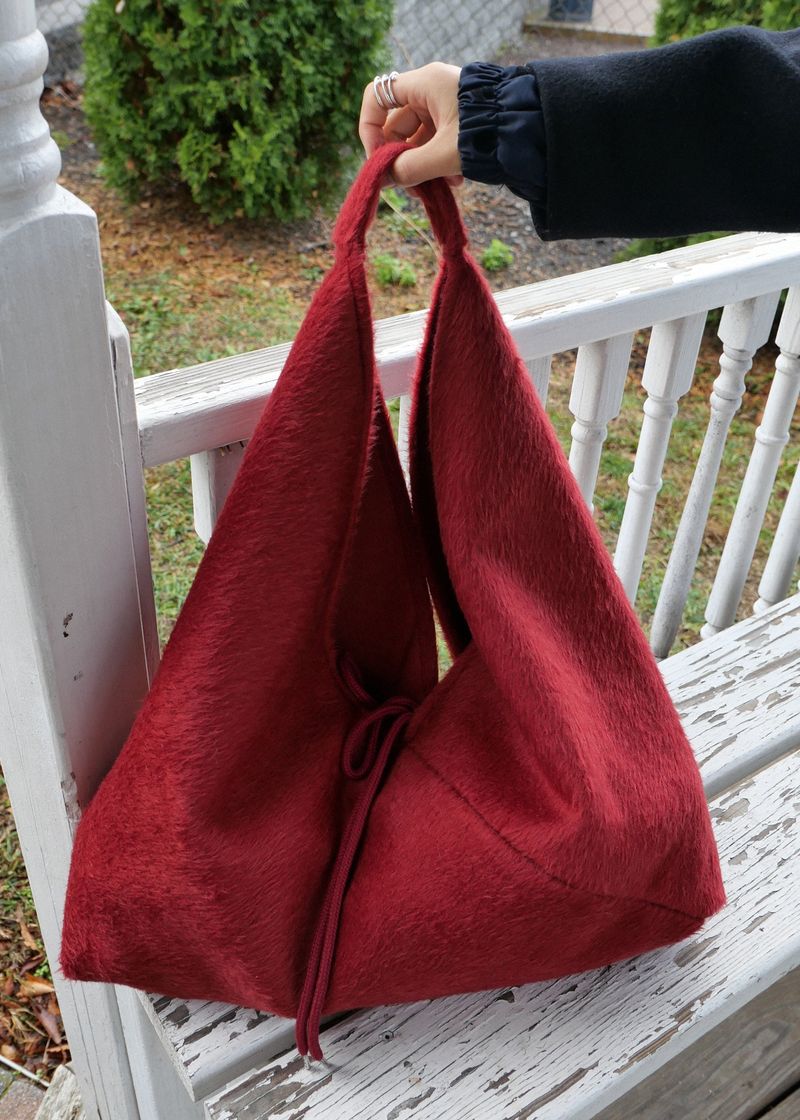 Jeanne Angora Fur Shoulder Bag_Red