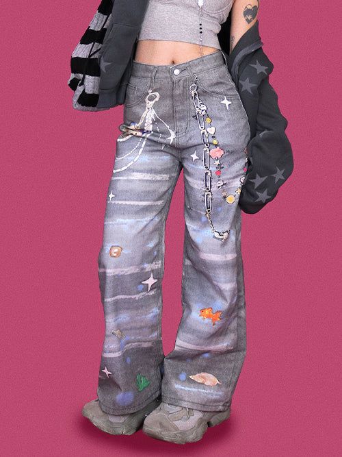 KUO（クーオ）の「キッチュペインティングデニムパンツ（パンツ）」