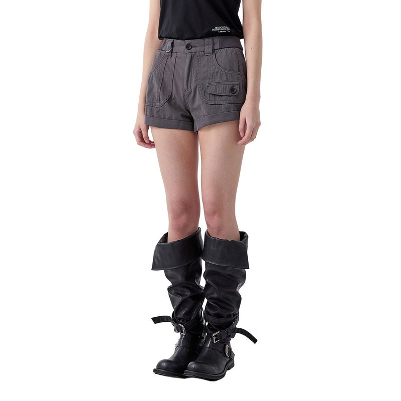 ODDSTUDIO（オッドスタジオ）の「Vintage Rolled-up Cotton Shorts - CHARCOAL（Pants）」