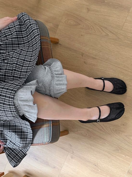 BAON(バオン)の「Henil Mesh See-through Tabi Mary Jane Flat Shoes(Shoes)」