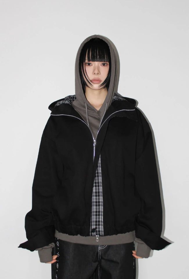 AAKE（アケ）の「CHECK CONTRAST HOOD JUMPER（Jackets/Outerwear）」