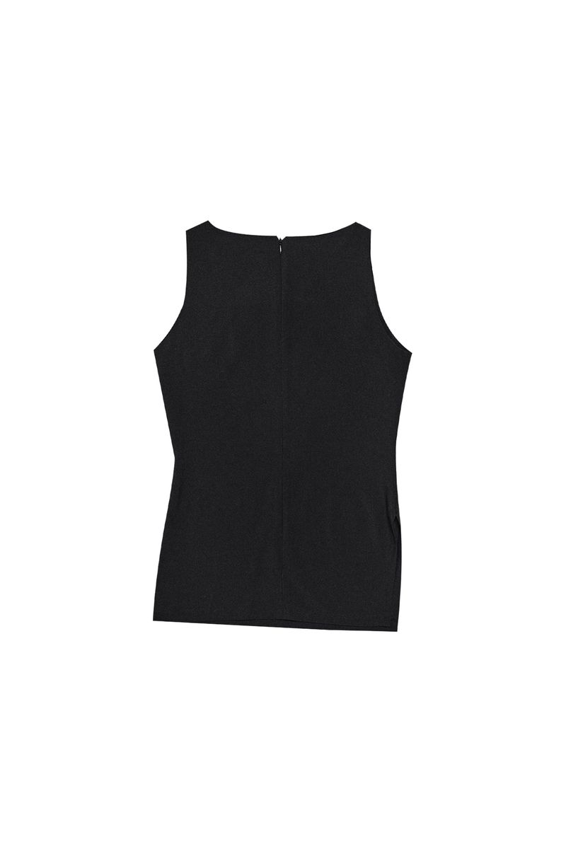 ROSE-SHAPED HEART SLEVELESS #BLACK