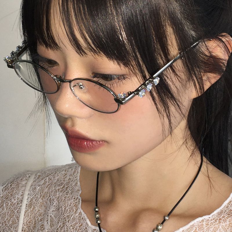 Kilber Side Cubic Round Silver-rimmed Glasses
