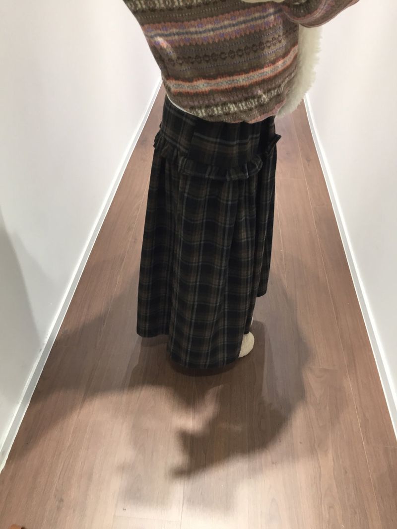 Bella Checkered Long Skirt (2color)