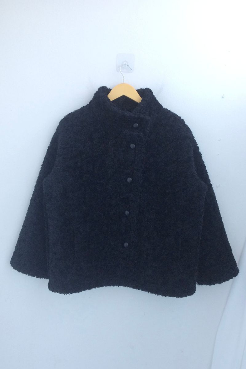 highneck puffy fur jacket