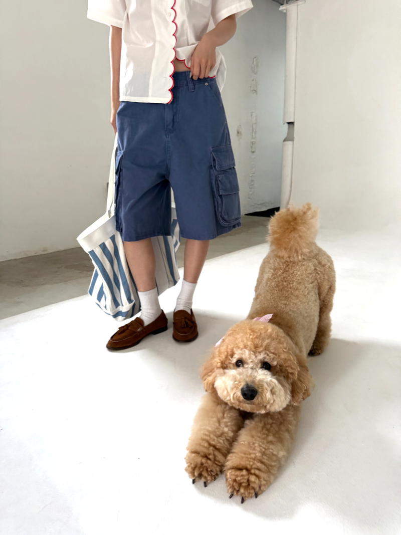 color dyeing bermuda pants