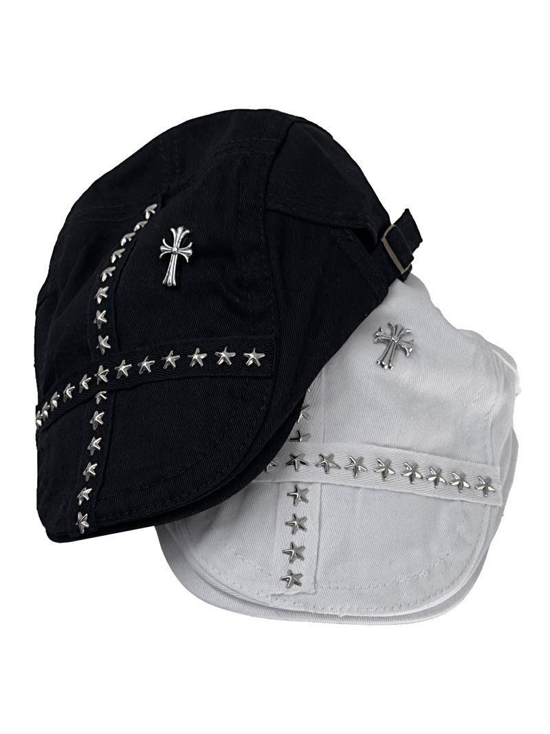 cross studded hunting cap (2color)