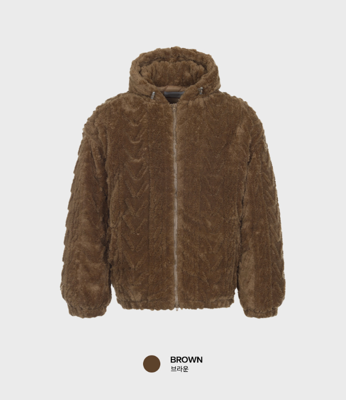 Nechis Cable Mink Fur Overfit Hooded Padding