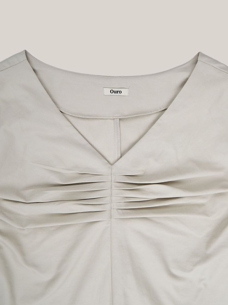 PINTUCK POINT BLOUSE [ MINT GRAY ]