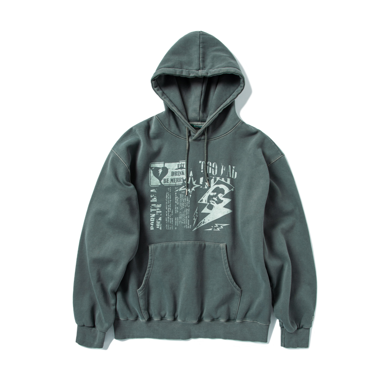 SUPERSUB（スーパーサブ）の「[WOOL LINING] CRUSHED PUNK PIGMENT HOODIE - KHAKI（Tops）」