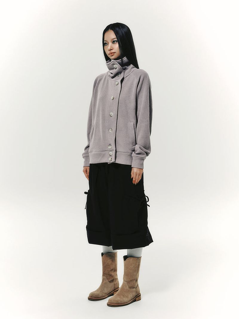 BUTTON UP CARDIGAN PURPLE