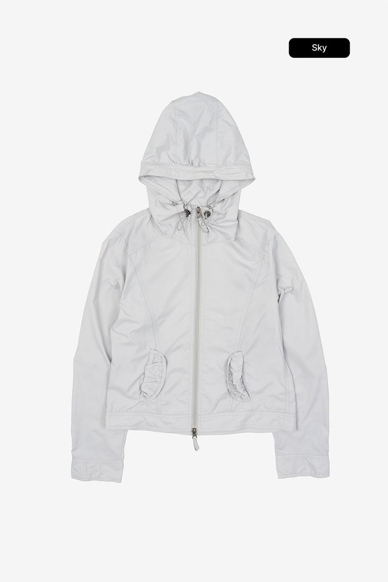 Sio pocket shirring windbreaker jumper