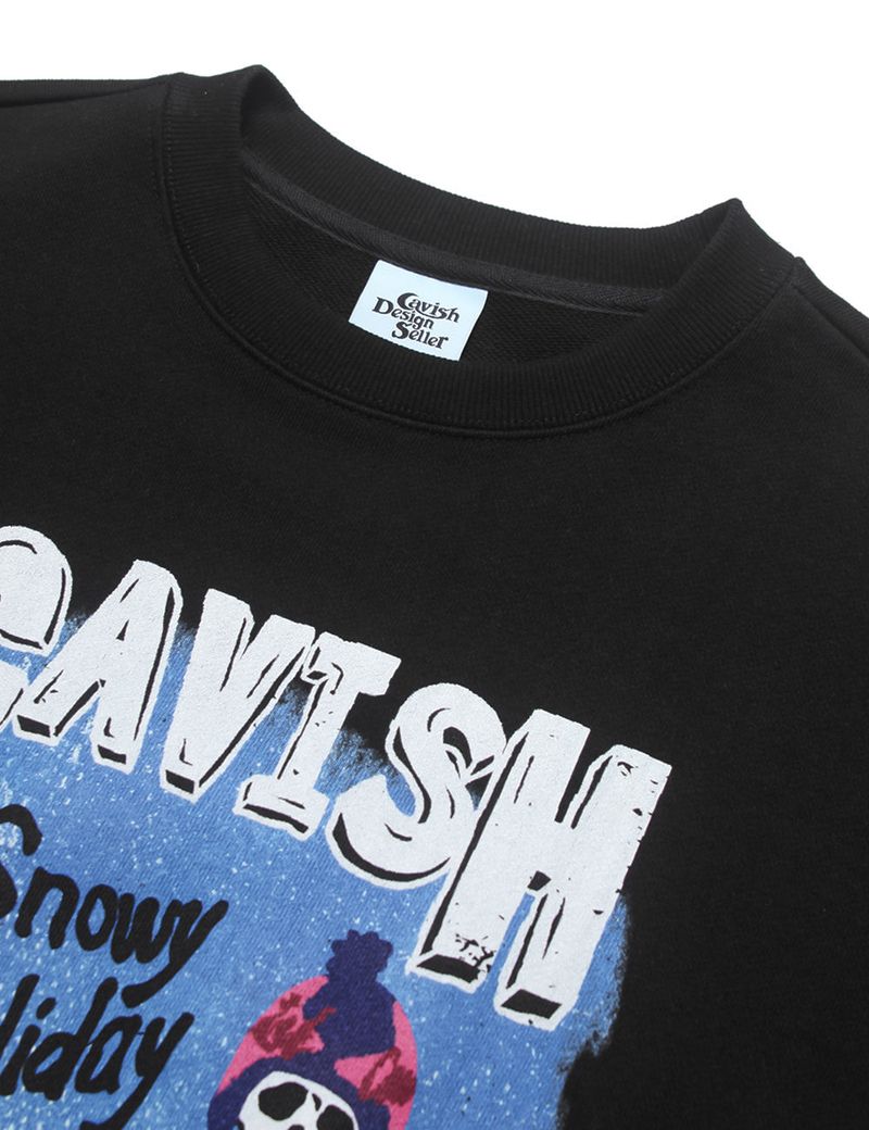 SNOWY HOLIDAY SWEATSHIRT BLACK(CV2CFUM465A)