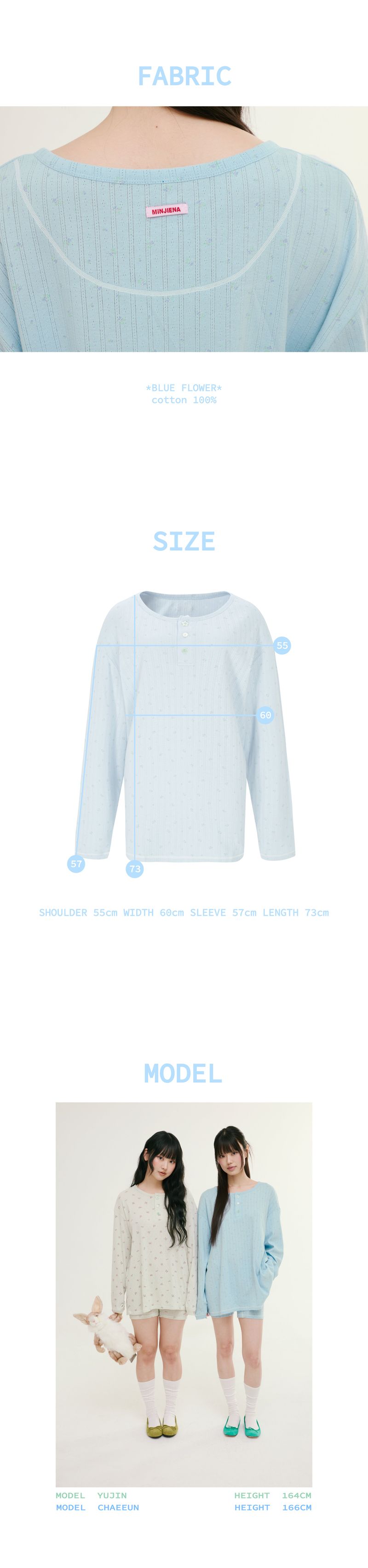cottage long sleeve blue flower