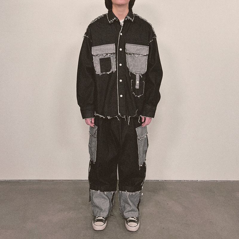 grunge denim shirt_black