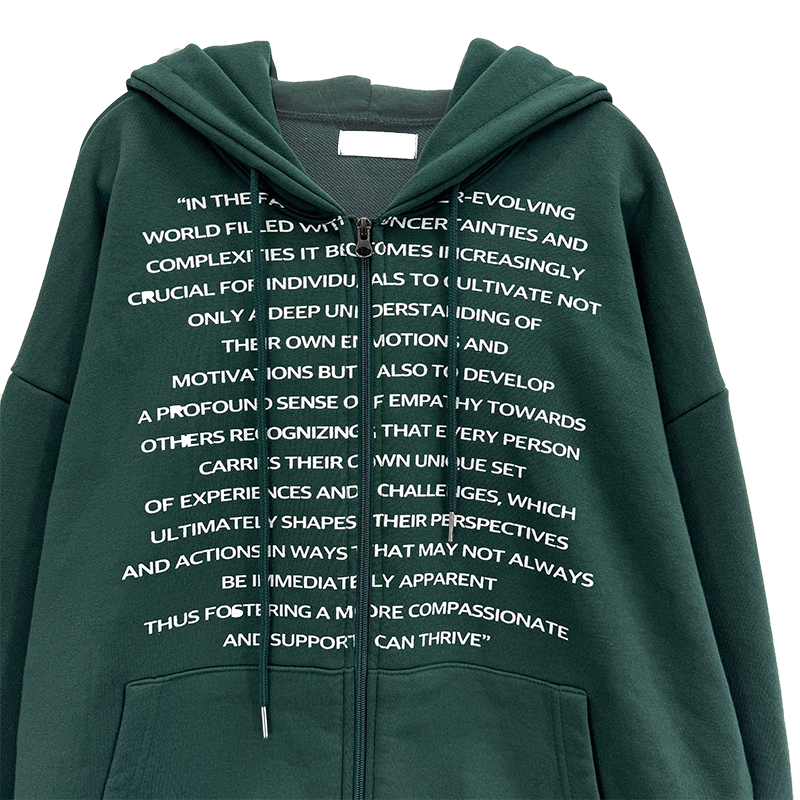 deeptech lettering hood zip-up
