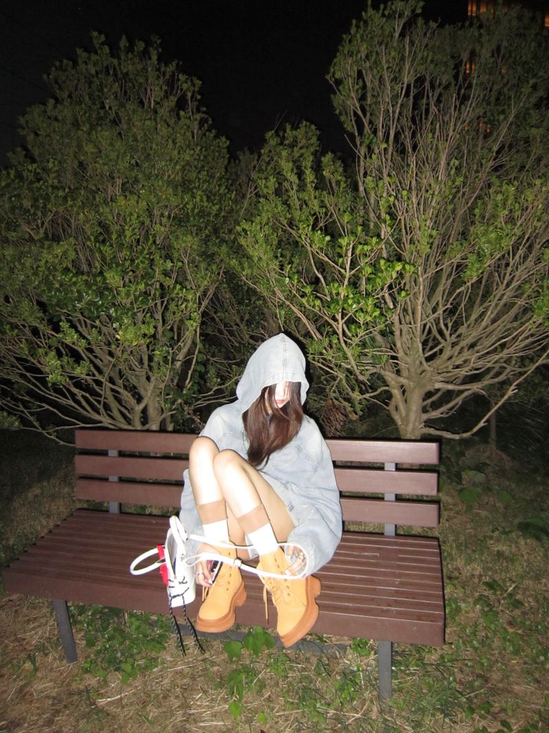 Denim washing hoodie