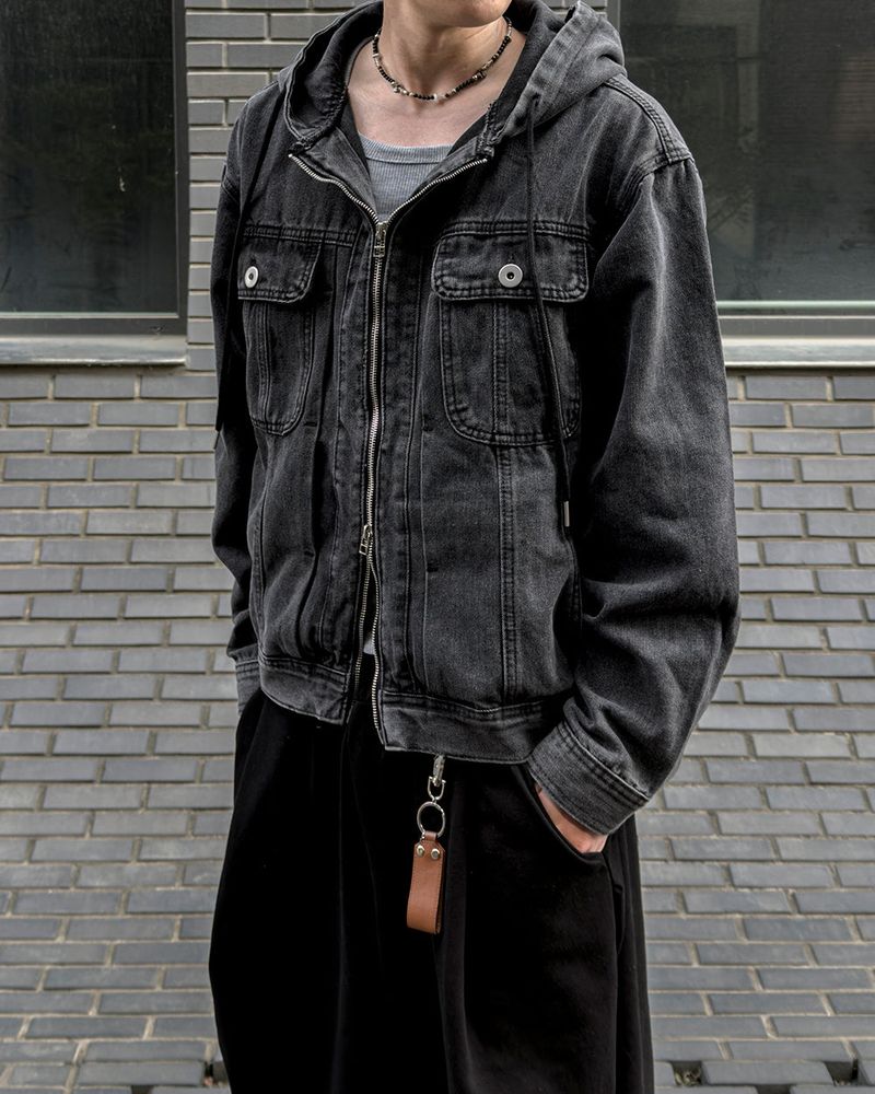 Carven Hooded Trucker Denim Jacket