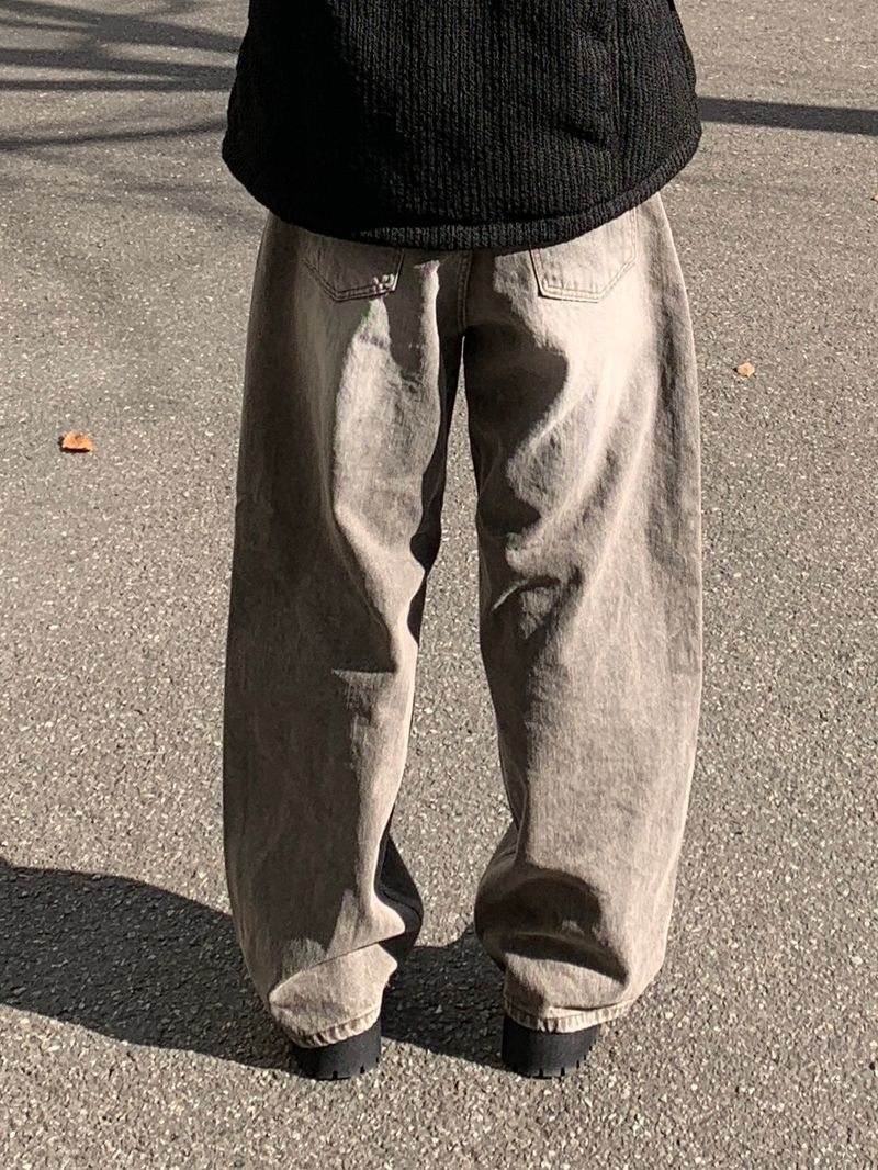 Bruno Brown Washed Wide Pants