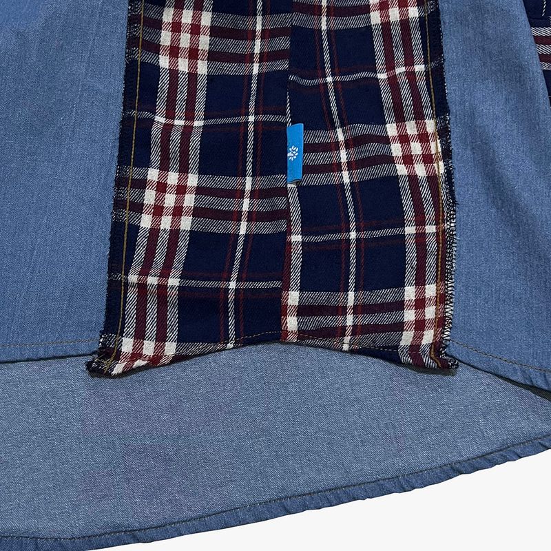 check block denim shirt_blue
