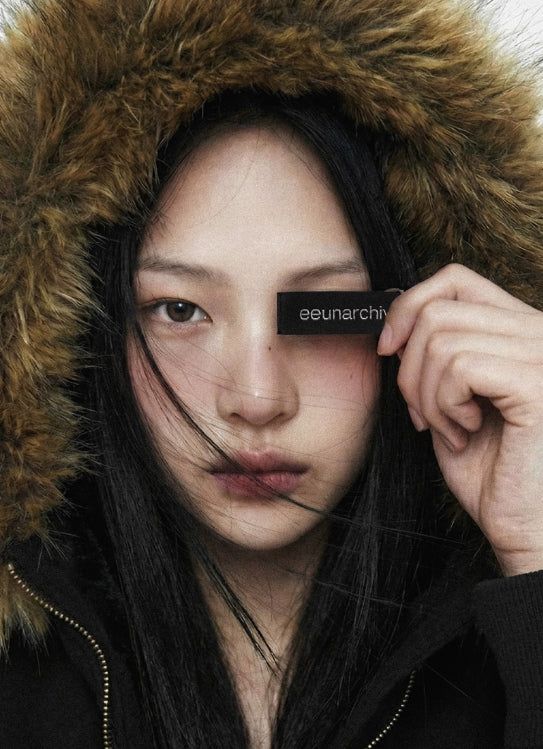 25FW★ [ EEUN MADE ] Tree Hotfix Double Fur Hood Zip-Up