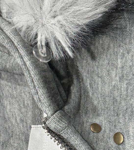 Cross Studded Hood Zip-Up