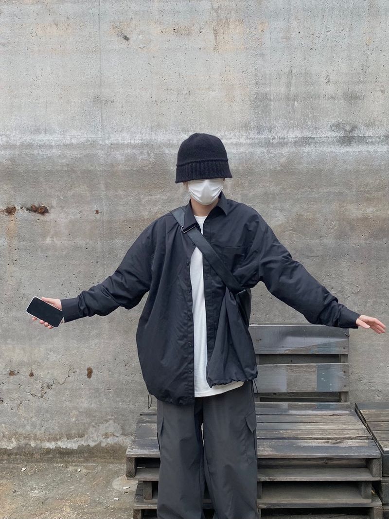 UNAIDUN overfit string long sleeve shirt 2C