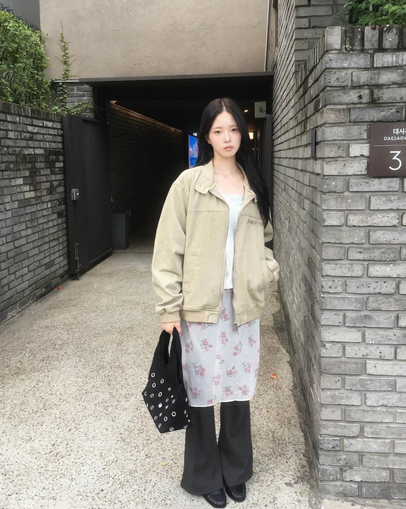 Flower chiffon skirt