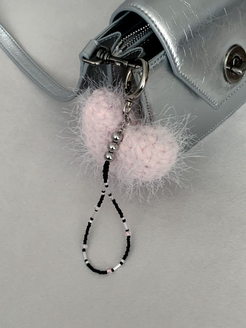 heart keyring_baby pink