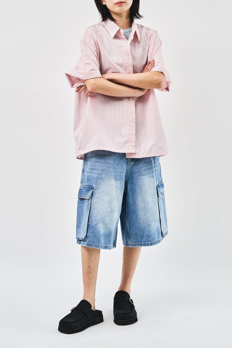 Baek Denim Cargo Bermuda (2color)