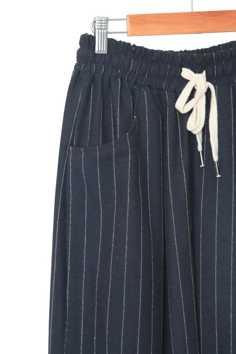 linen striped wide pants