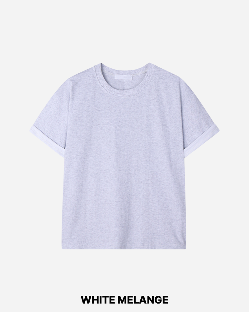 Duet Crop Roll-up Short Sleeve T