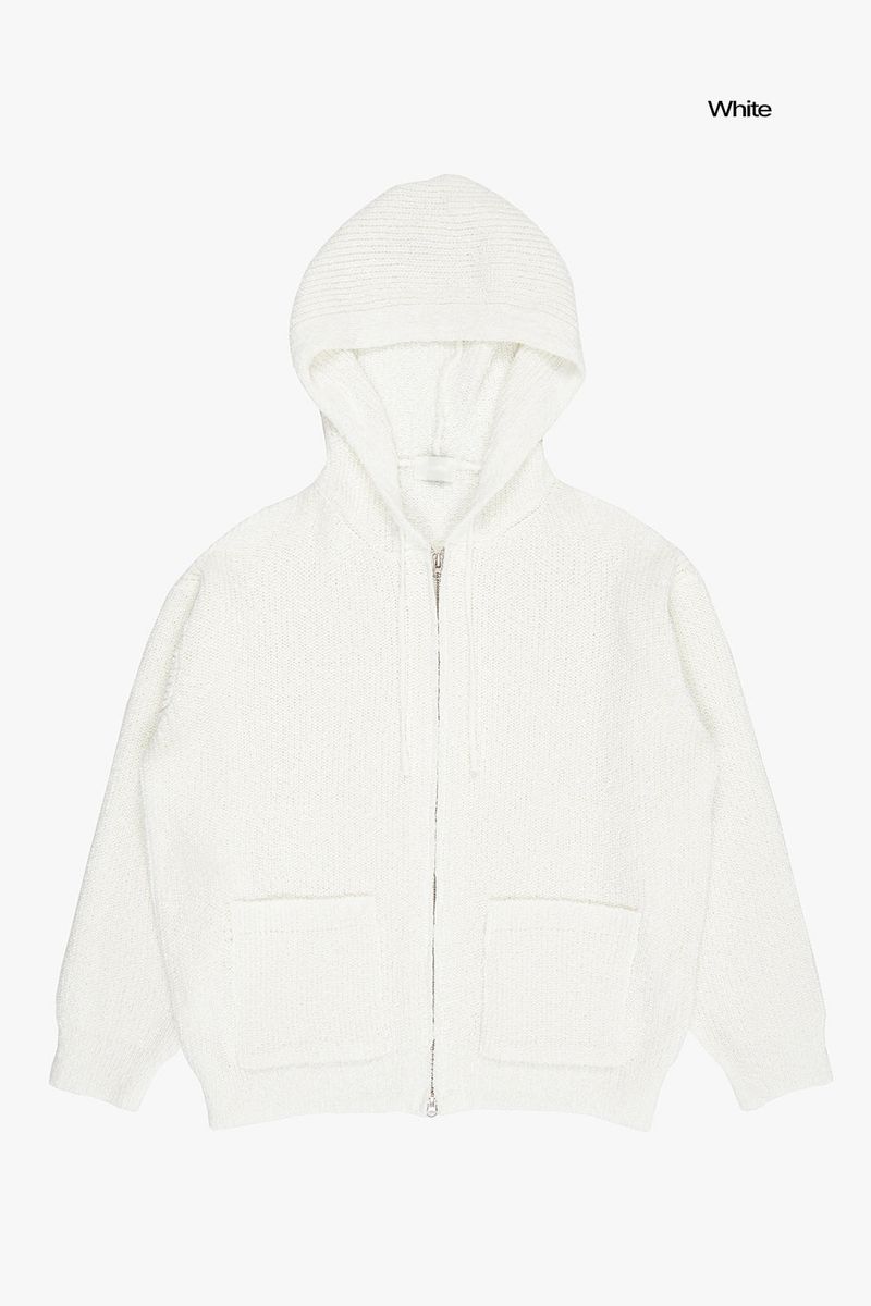 Adora heavy knit hood zip-up