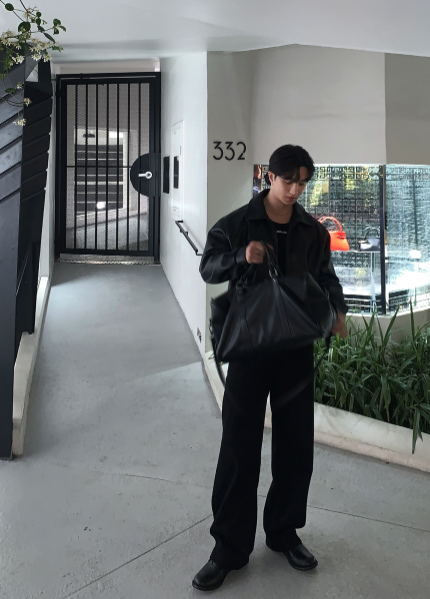 [ In-house ] Deep Black Premium Western Leather Blouson