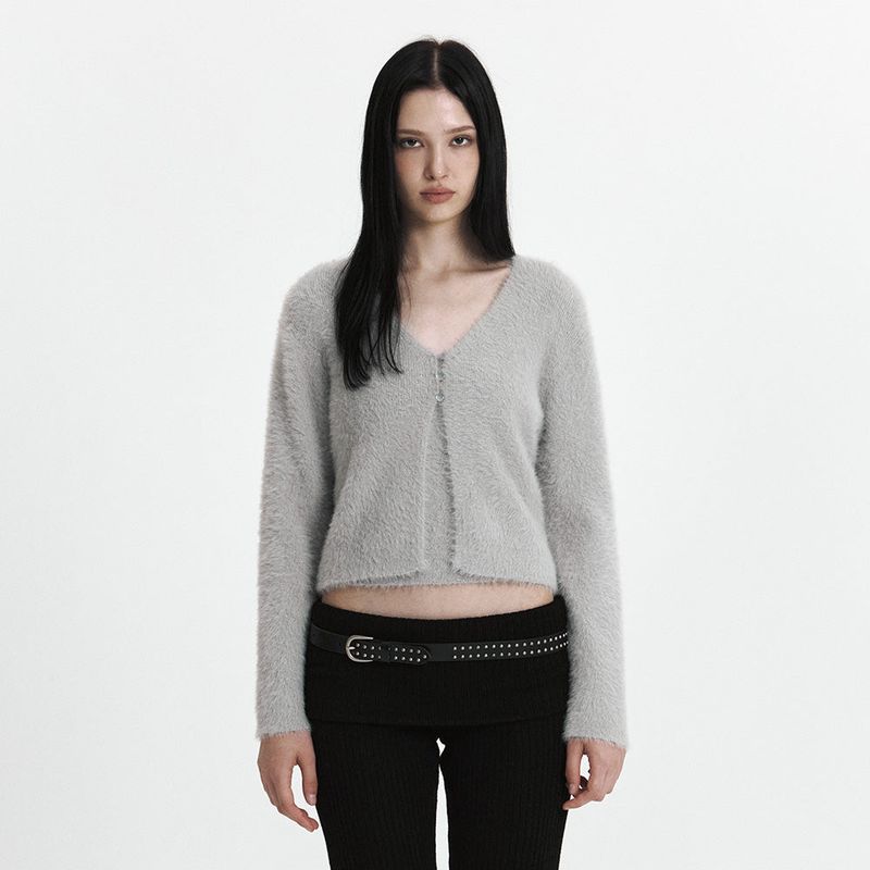 C SOFT KNIT CARDIGAN SET-UP_GREY