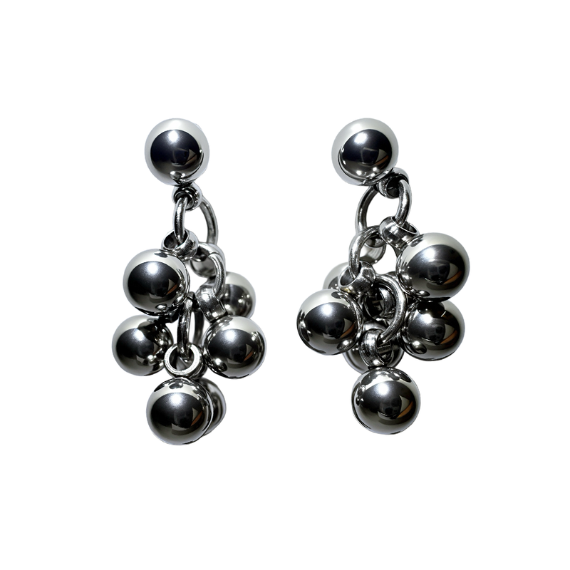 Silver ball drop earring (set)