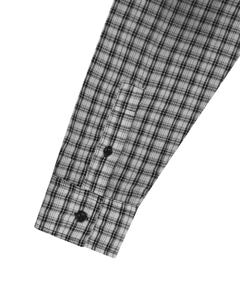 SPRAY DYEING CHECK CROP SHIRT