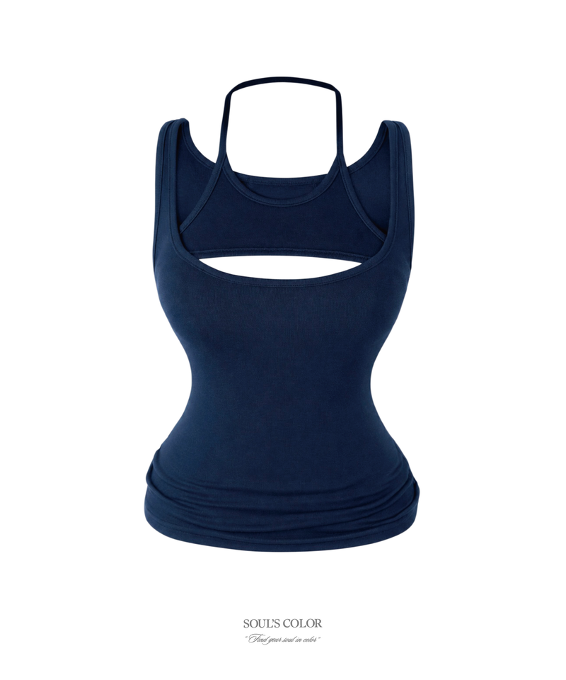 Lia halter cut-out top (3color)