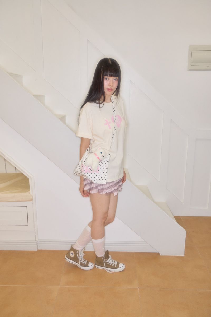 SHAKIRI（シャキリ）の「KIRI HEART SKULL BOXY T-SHIRT (CREAM)（Tops）」
