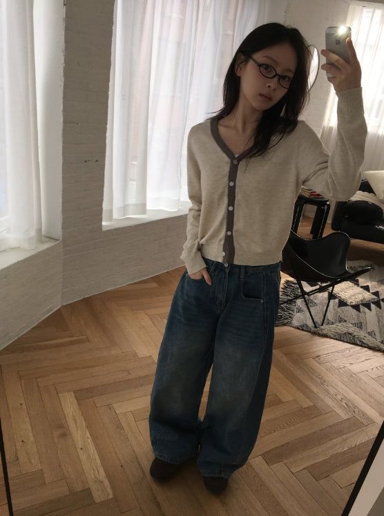 Lega Side Cut Wide Denim Pants