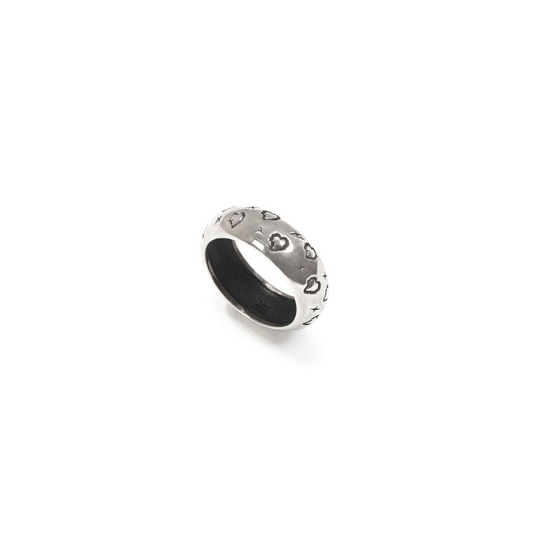  Heart Symbol Ring (Antique Silver, Gloss) [SIZE.1]