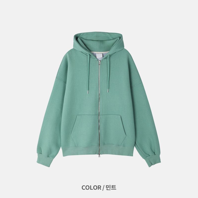Essential Two-Way Overfit Hooded Zip-Up 12C