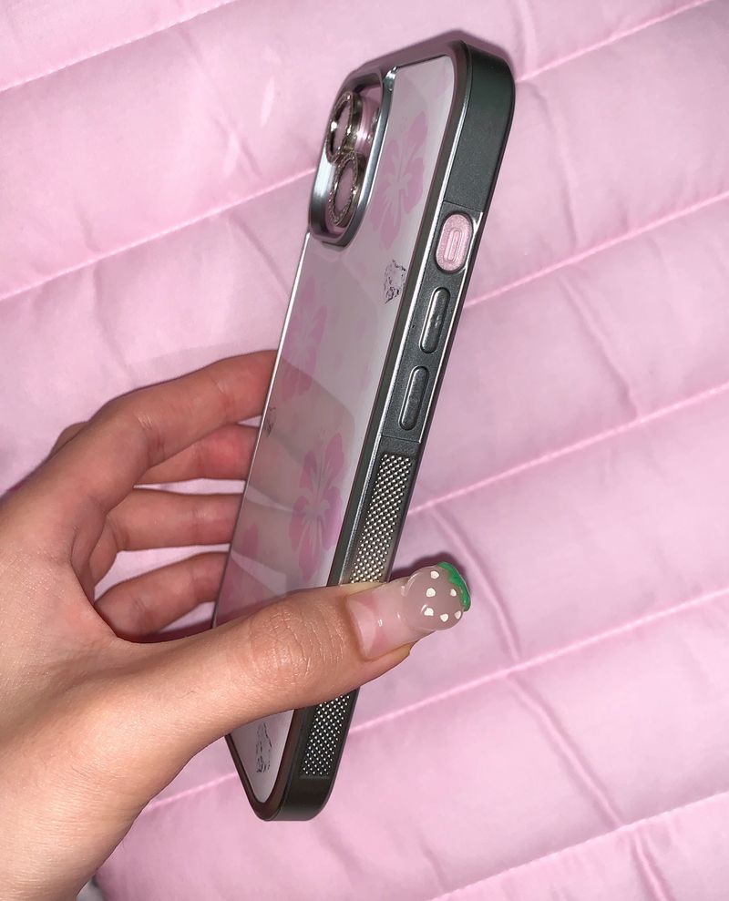 Aloha gal phone case (pink) - silver epoxy